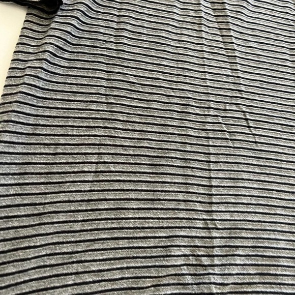 LOFT Petites Gray Dress black stripes lace trim SP - Picture 6 of 7